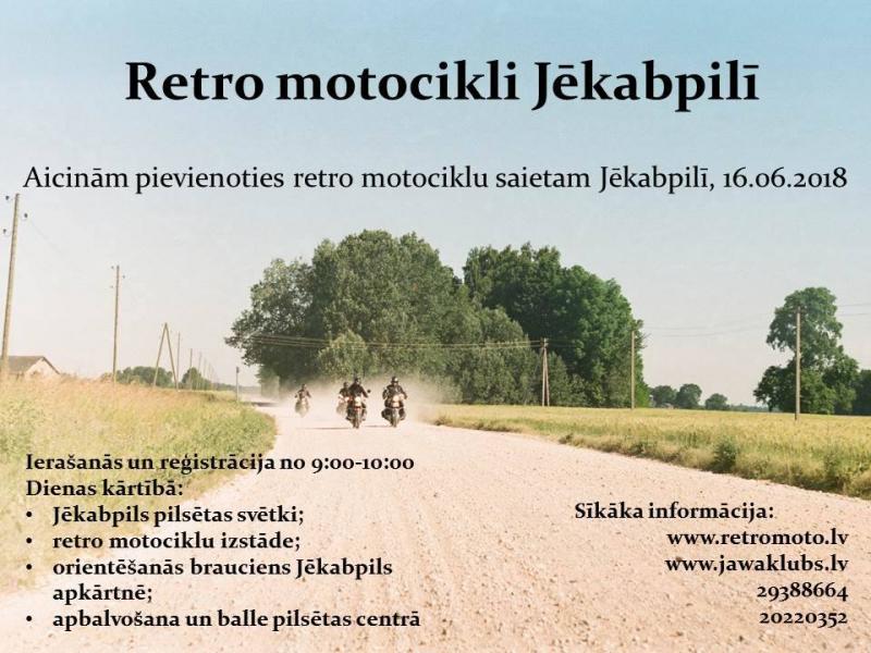 Retro motocikli Jēkabpilī